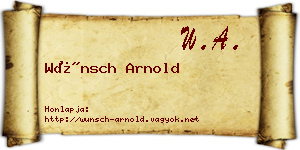 Wünsch Arnold névjegykártya